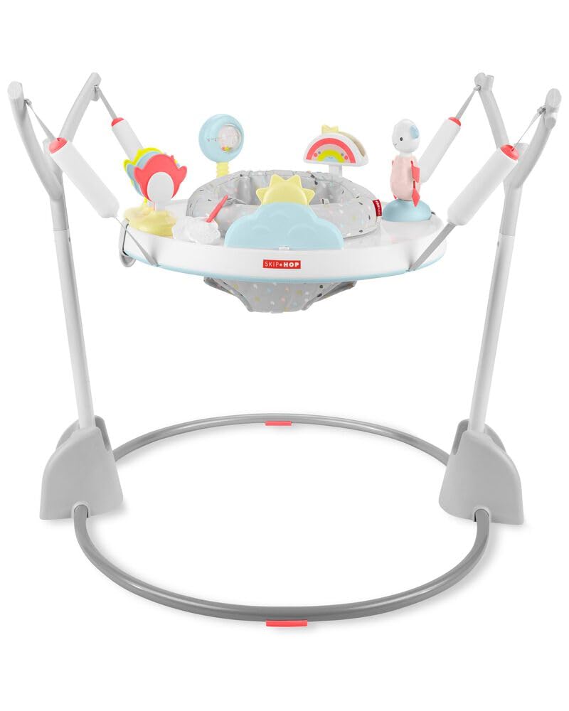 Skip Hop 2-in-1 Baby Activity Center with 20+ Developmental Activities Light-up Musical Piano for Tummy Time Play 4 Clip-on & Moveable Toys and 360-degree Rotating Seat Seascape Age 4m+