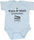 A Mom & Dad Production - Personalized Baby Onesie, Gift For New Parents | Baby Onesie With Custom Parents’ Name, Baby Boy Girl Funny Romper Infant Bodysuit 0-18 Months, Made in USA Custom Baby Romper