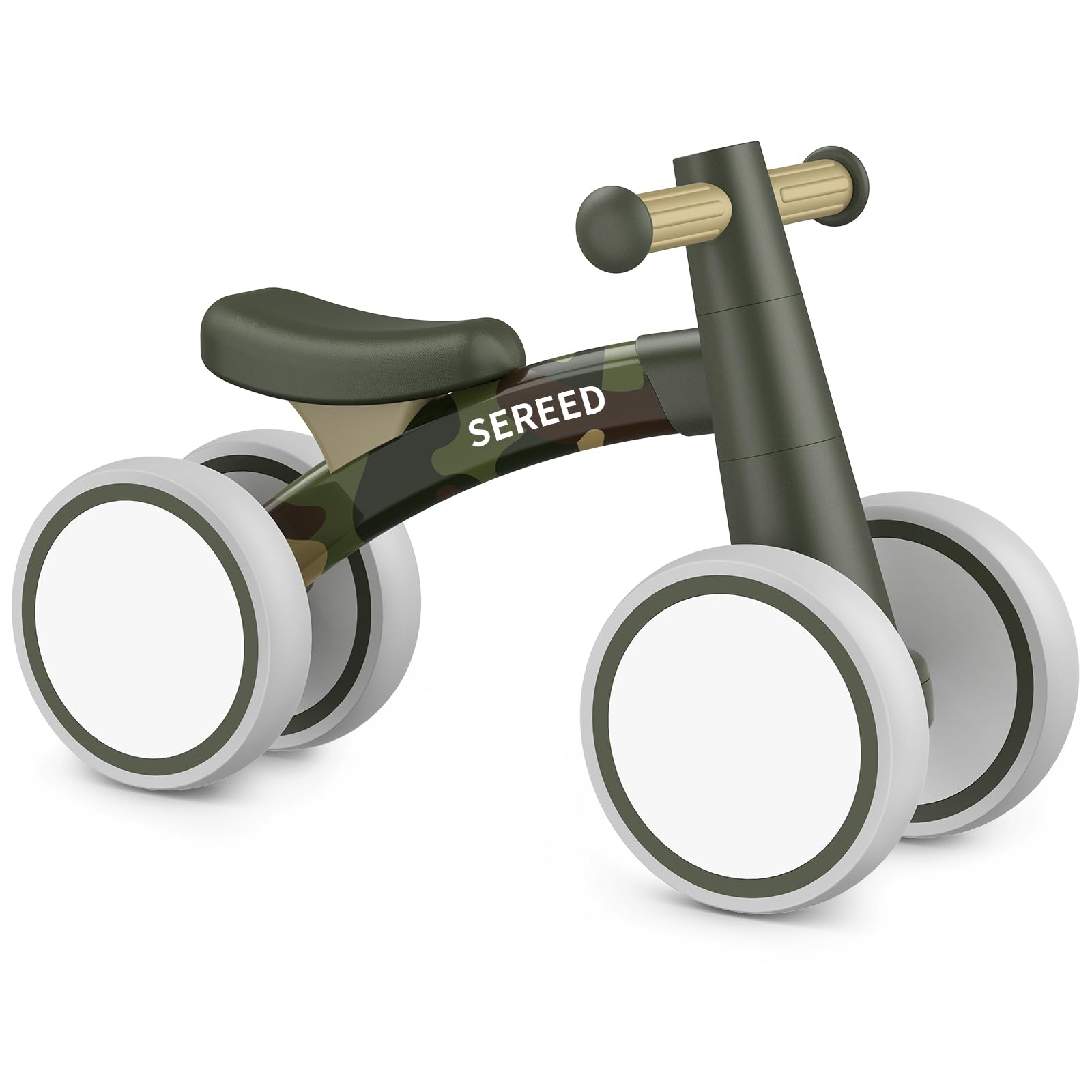 SEREED Baby Balance Bike for 1 Year Old Boy Girl, First Birthday Gift Toy | 12-24 Months Toddler Bike, First Learning Ride on Toys, 4 Silent Wheels Indoor Outdoor Baby Walker, Green