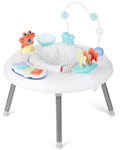 Skip Hop 2-in-1 Baby Activity Center with 20+ Developmental Activities Light-up Musical Piano for Tummy Time Play 4 Clip-on & Moveable Toys and 360-degree Rotating Seat Seascape Age 4m+