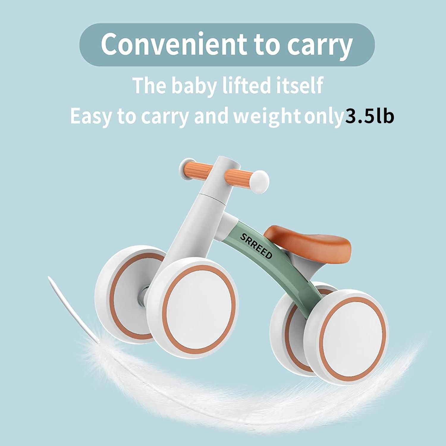 SEREED Baby Balance Bike for 1 Year Old Boy Girl, First Birthday Gift Toy | 12-24 Months Toddler Bike, First Learning Ride on Toys, 4 Silent Wheels Indoor Outdoor Baby Walker, Green