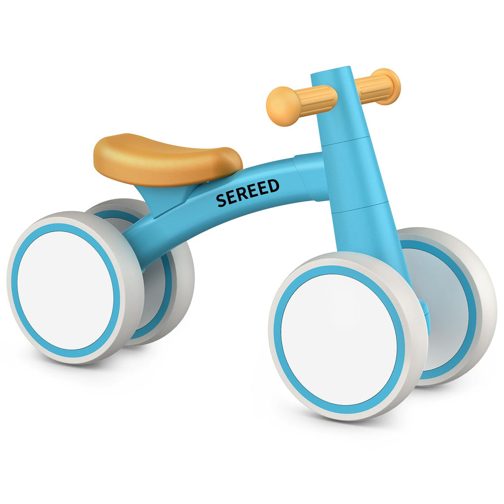 SEREED Baby Balance Bike for 1 Year Old Boy Girl, First Birthday Gift Toy | 12-24 Months Toddler Bike, First Learning Ride on Toys, 4 Silent Wheels Indoor Outdoor Baby Walker, Green