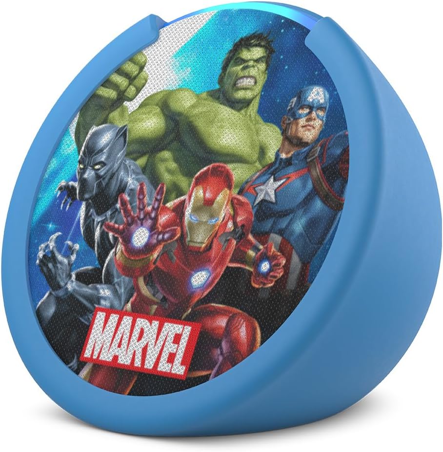 Pop Kids (newest model), Enjoy age-appropriate audiobooks, sleep routines and Alexa+ experiences to create and learn, Marvel's Avengers design