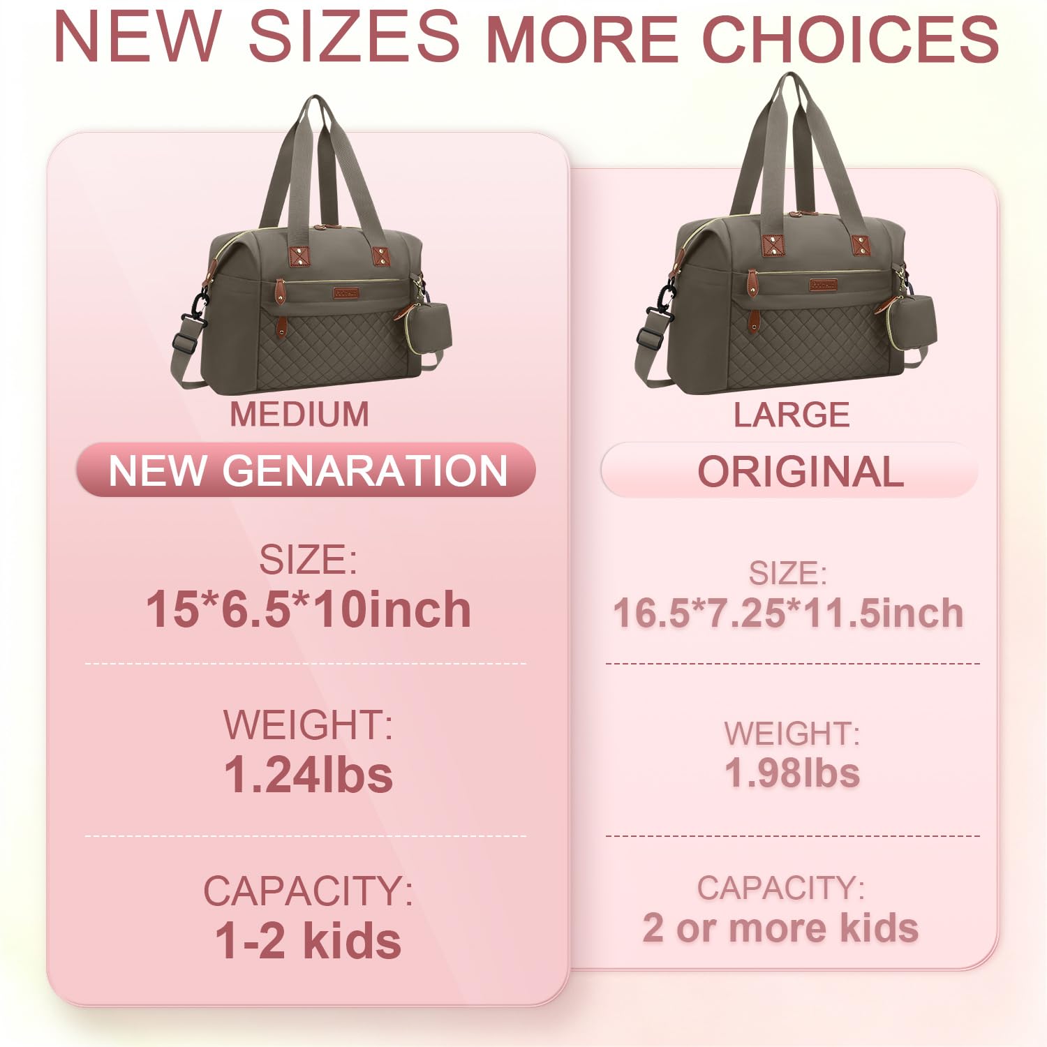 Pritent Diaper Bag Tote Waterproof Maternity Baby Bags with Pacifier Case | M-Black,Removable Shoulder Strap, Stroller Clips,Insulated Pocket,for Mom & Dad, Travel, Maternity, Labor and Delivery