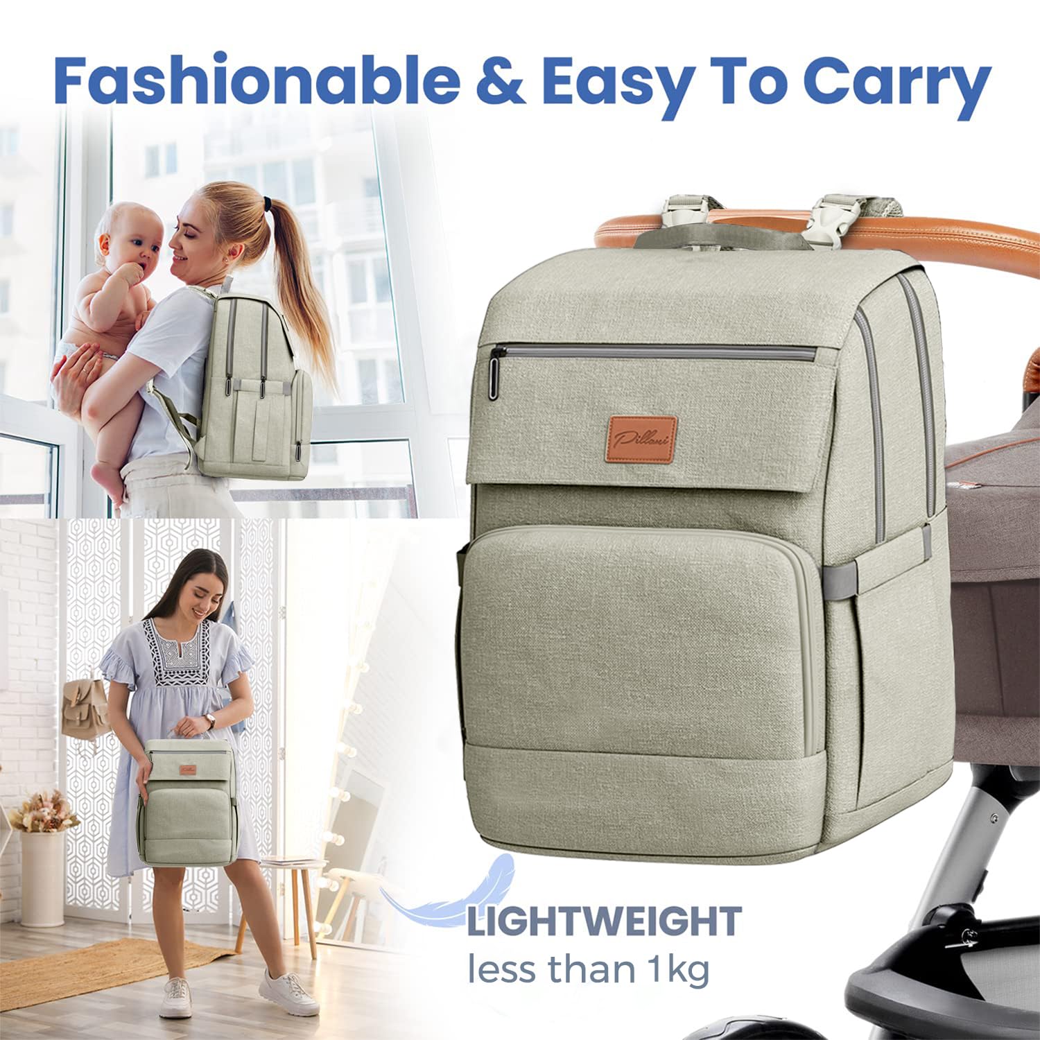 Baby Diaper Bag Backpack - Baby Bag for Girls & Boys, Large Waterproof Diaper Backpack - Baby Shower Gifts for Boys & Registry Must Haves - Travel Diaper Bags with Changing Pad - Newborn Stuff