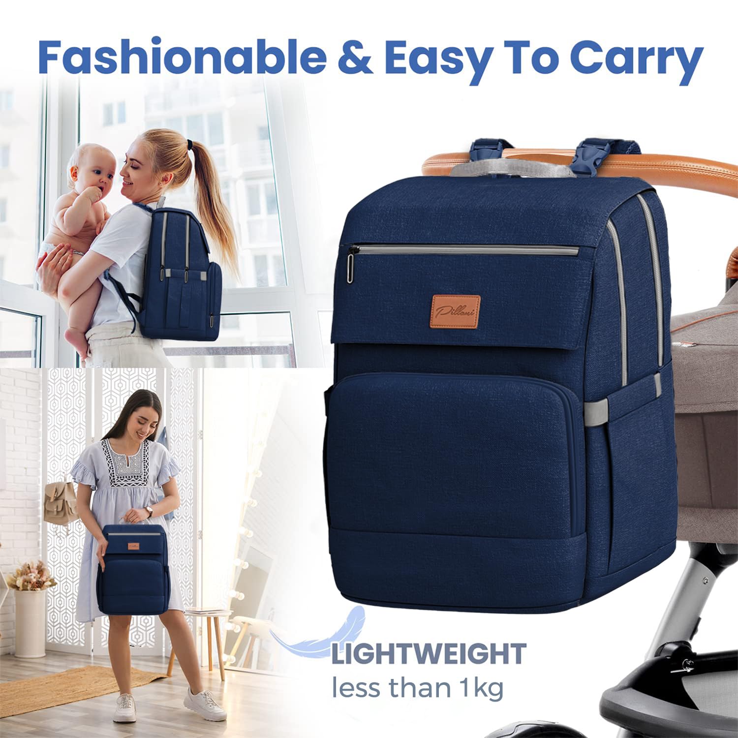 Baby Diaper Bag Backpack - Baby Bag for Girls & Boys, Large Waterproof Diaper Backpack - Baby Shower Gifts for Boys & Registry Must Haves - Travel Diaper Bags with Changing Pad - Newborn Stuff