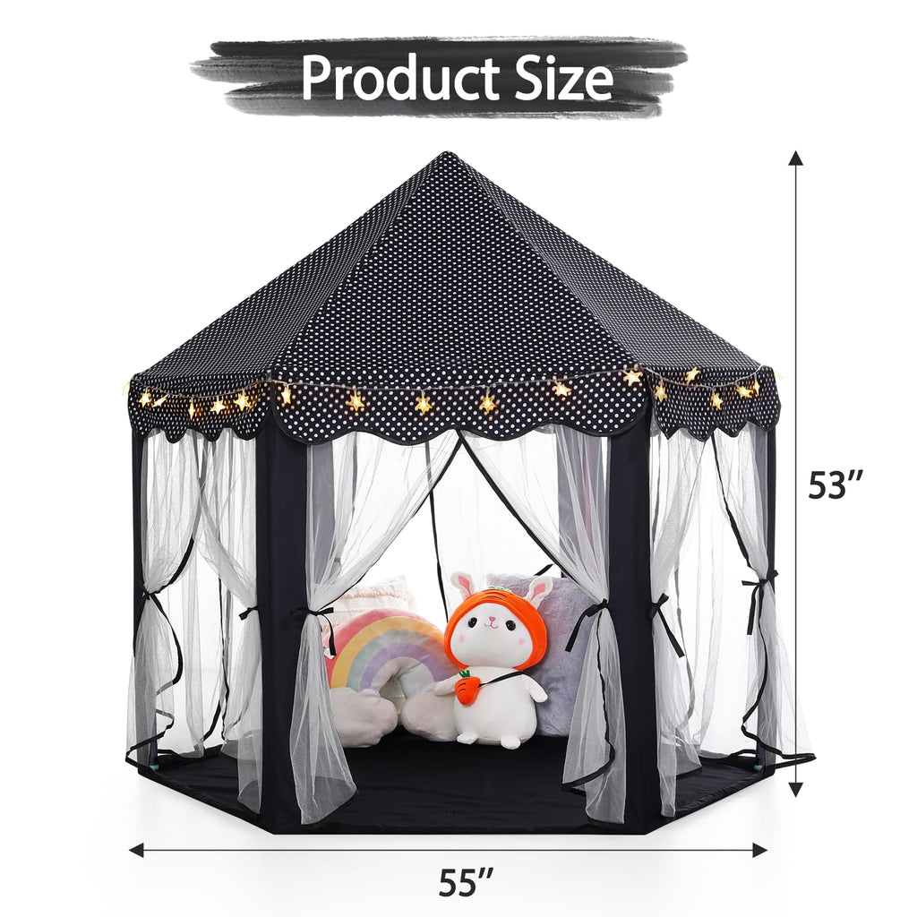 Princess Tent Girls Large Playhouse Kids Castle Play Tent with Star Lights Toy for Children Indoor and Outdoor Games, 55'' x 53'' (DxH)