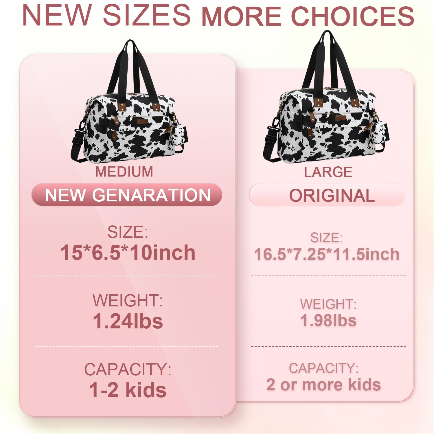 Pritent Diaper Bag Tote Waterproof Maternity Baby Bags with Pacifier Case | M-Black,Removable Shoulder Strap, Stroller Clips,Insulated Pocket,for Mom & Dad, Travel, Maternity, Labor and Delivery