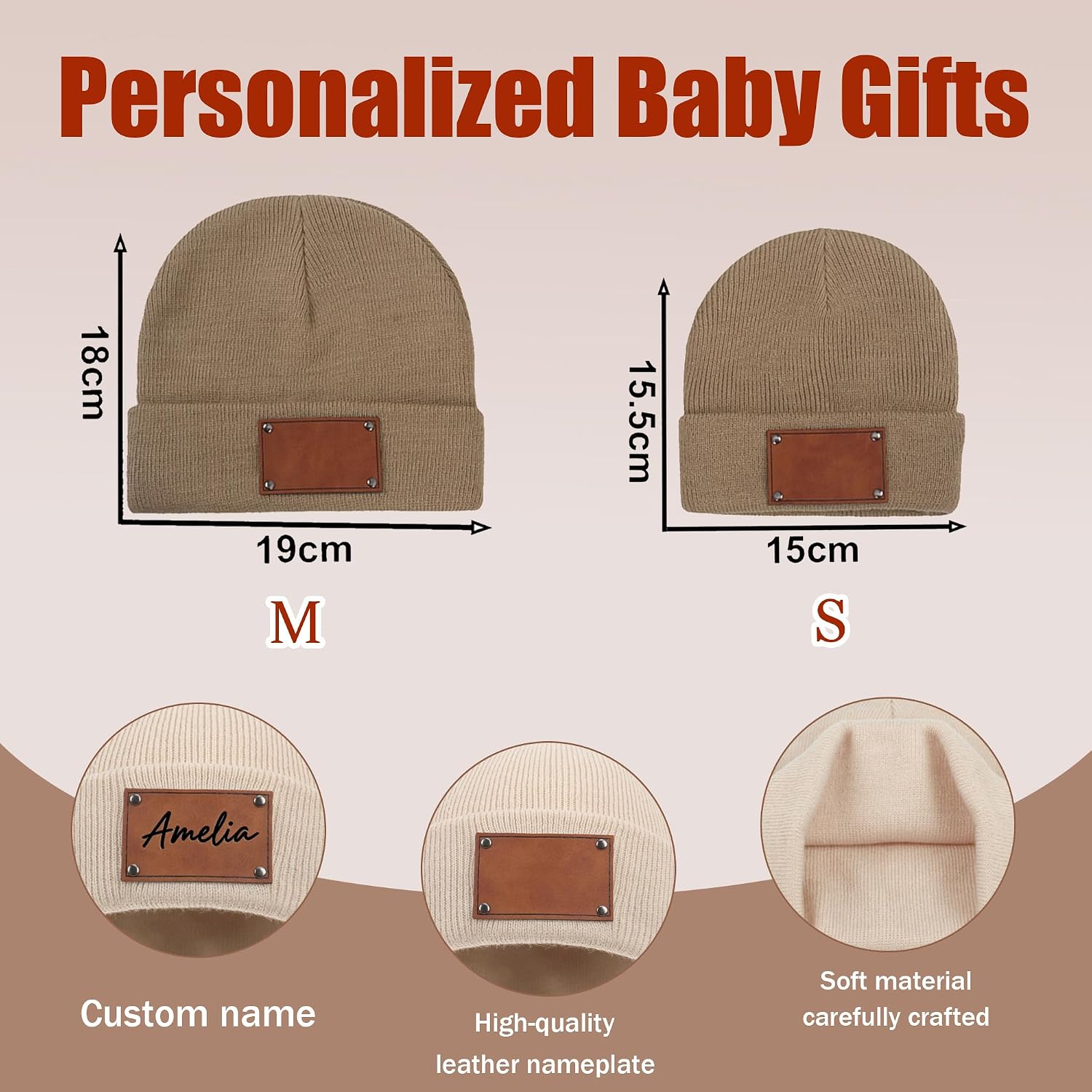 Custom Baby Beanie Hats for Kids,Personalized Toddler Beanies Winter Hat with Name for Baby Boys Girls,Snow Play Knit Warm Beanies Kids,Birthday, Christmas,Newborn