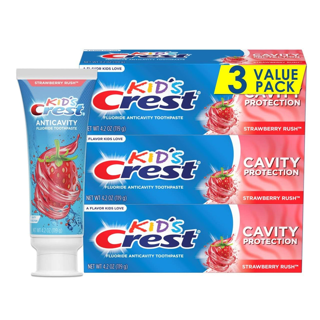 Crest Kid's Cavity Protection Toothpaste, Crest Kids Toothpaste, For Children And Toddlers 2+, Sparkle Fun, 4.6 Oz (Pack of 3), Toothpaste For Kids, Packaging may vary