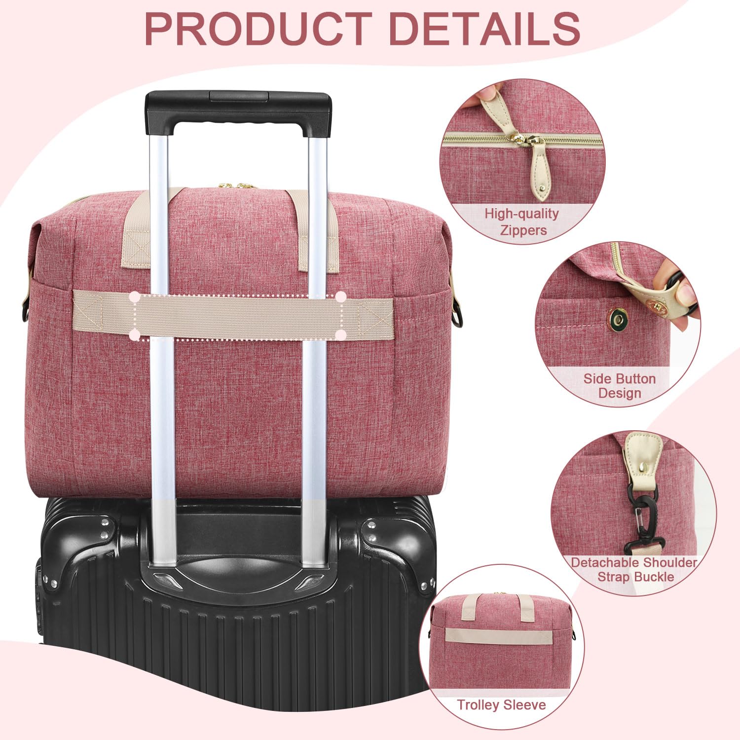 Pritent Diaper Bag Tote Waterproof Maternity Baby Bags with Pacifier Case | M-Black,Removable Shoulder Strap, Stroller Clips,Insulated Pocket,for Mom & Dad, Travel, Maternity, Labor and Delivery