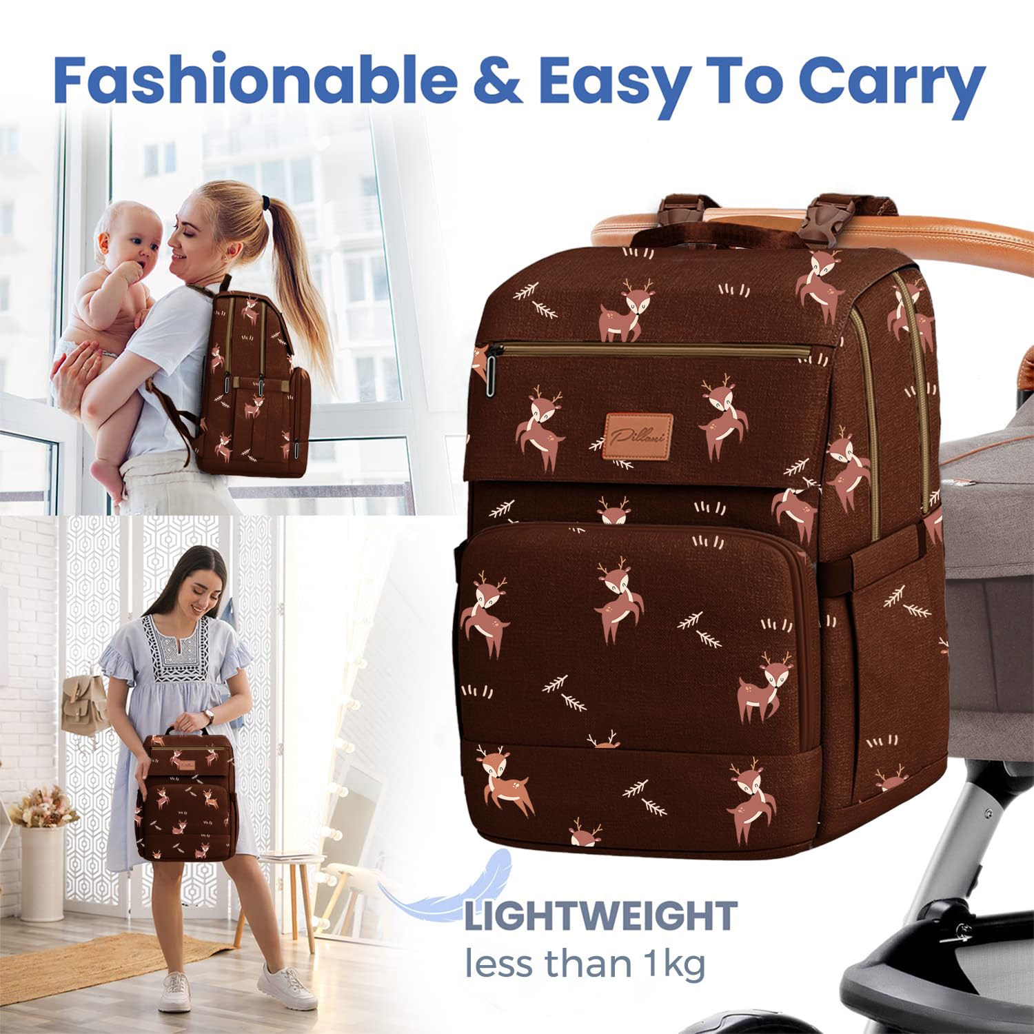 Baby Diaper Bag Backpack - Baby Bag for Girls & Boys, Large Waterproof Diaper Backpack - Baby Shower Gifts for Boys & Registry Must Haves - Travel Diaper Bags with Changing Pad - Newborn Stuff