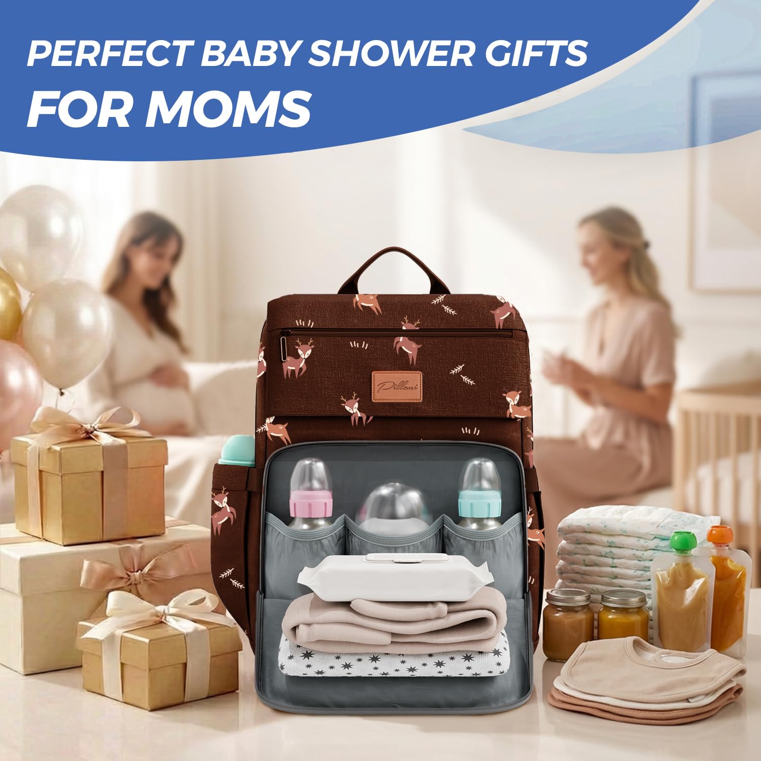 Baby Diaper Bag Backpack - Baby Bag for Girls & Boys, Large Waterproof Diaper Backpack - Baby Shower Gifts for Boys & Registry Must Haves - Travel Diaper Bags with Changing Pad - Newborn Stuff