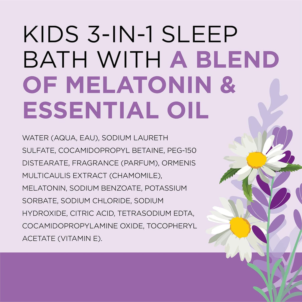 Dr Teal's Kids 3-in-1 Sleep Bubble Bath, Body Wash & Shampoo with Melatonin & Essential Oil, Lavender Scent, 20 fl oz (Pack of 3)