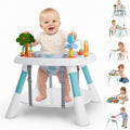 6-in-1 Baby Activity Center Stationary Standing Activity Table Light White | Grows 6-12-36M! 4-Stage Montessori Secure-Snap Toys & Hidden Storage. Enjoy 20-min Coffee Time While Toddler Plays Safely.