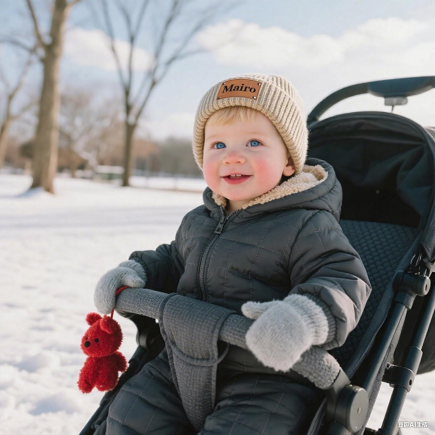 Custom Baby Beanie Hats for Kids,Personalized Toddler Beanies Winter Hat with Name for Baby Boys Girls,Snow Play Knit Warm Beanies Kids,Birthday, Christmas,Newborn