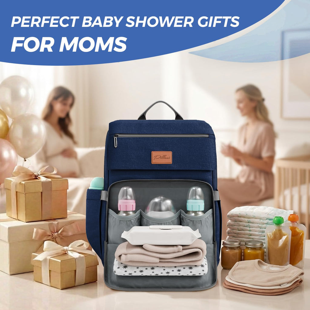 Baby Diaper Bag Backpack - Baby Bag for Girls & Boys, Large Waterproof Diaper Backpack - Baby Shower Gifts for Boys & Registry Must Haves - Travel Diaper Bags with Changing Pad - Newborn Stuff