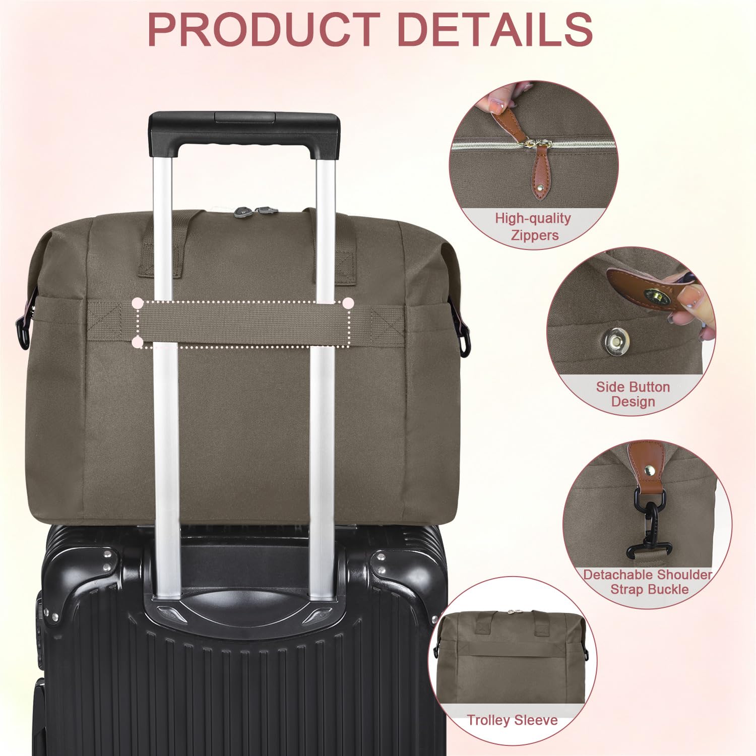 Pritent Diaper Bag Tote Waterproof Maternity Baby Bags with Pacifier Case | M-Black,Removable Shoulder Strap, Stroller Clips,Insulated Pocket,for Mom & Dad, Travel, Maternity, Labor and Delivery