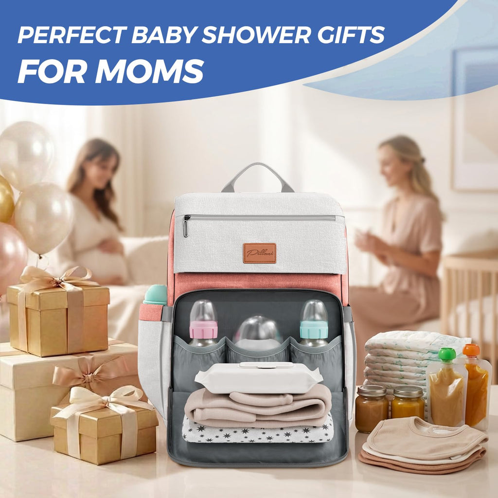 Baby Diaper Bag Backpack - Baby Bag for Girls & Boys, Large Waterproof Diaper Backpack - Baby Shower Gifts for Boys & Registry Must Haves - Travel Diaper Bags with Changing Pad - Newborn Stuff
