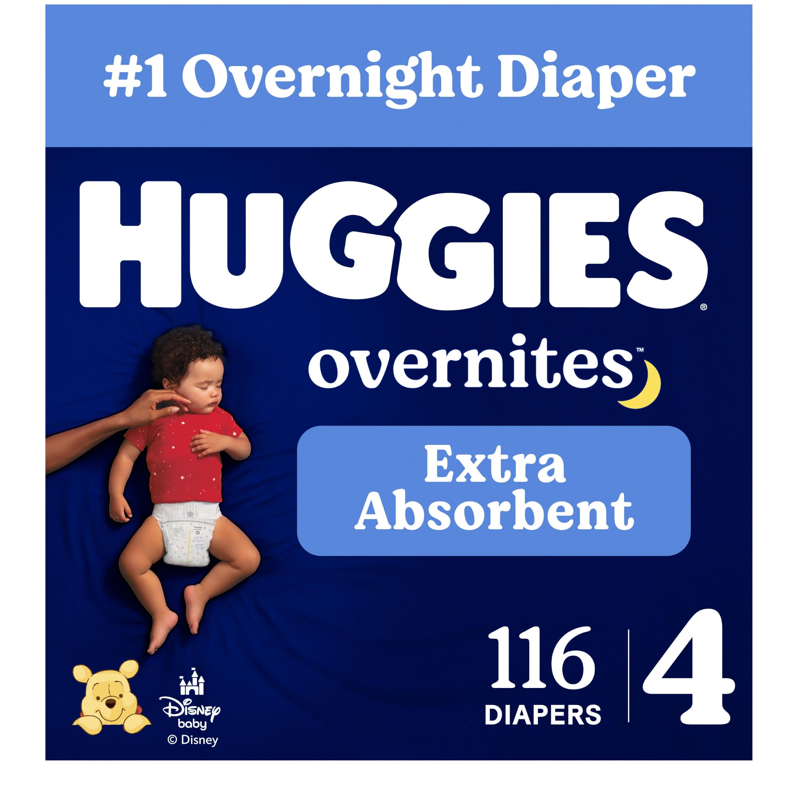 Huggies Overnites Diapers Size 3, 132 Count (2 Packs of 66)