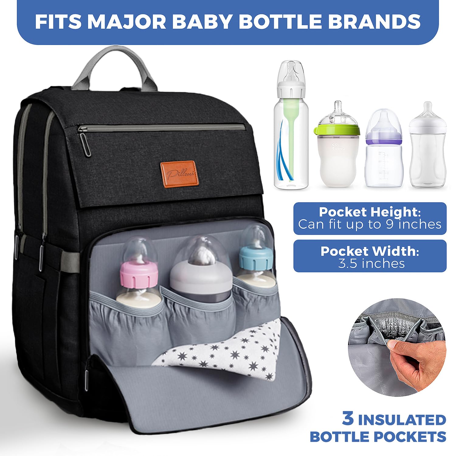 Baby Diaper Bag Backpack - Baby Bag for Girls & Boys, Large Waterproof Diaper Backpack - Baby Shower Gifts for Boys & Registry Must Haves - Travel Diaper Bags with Changing Pad - Newborn Stuff