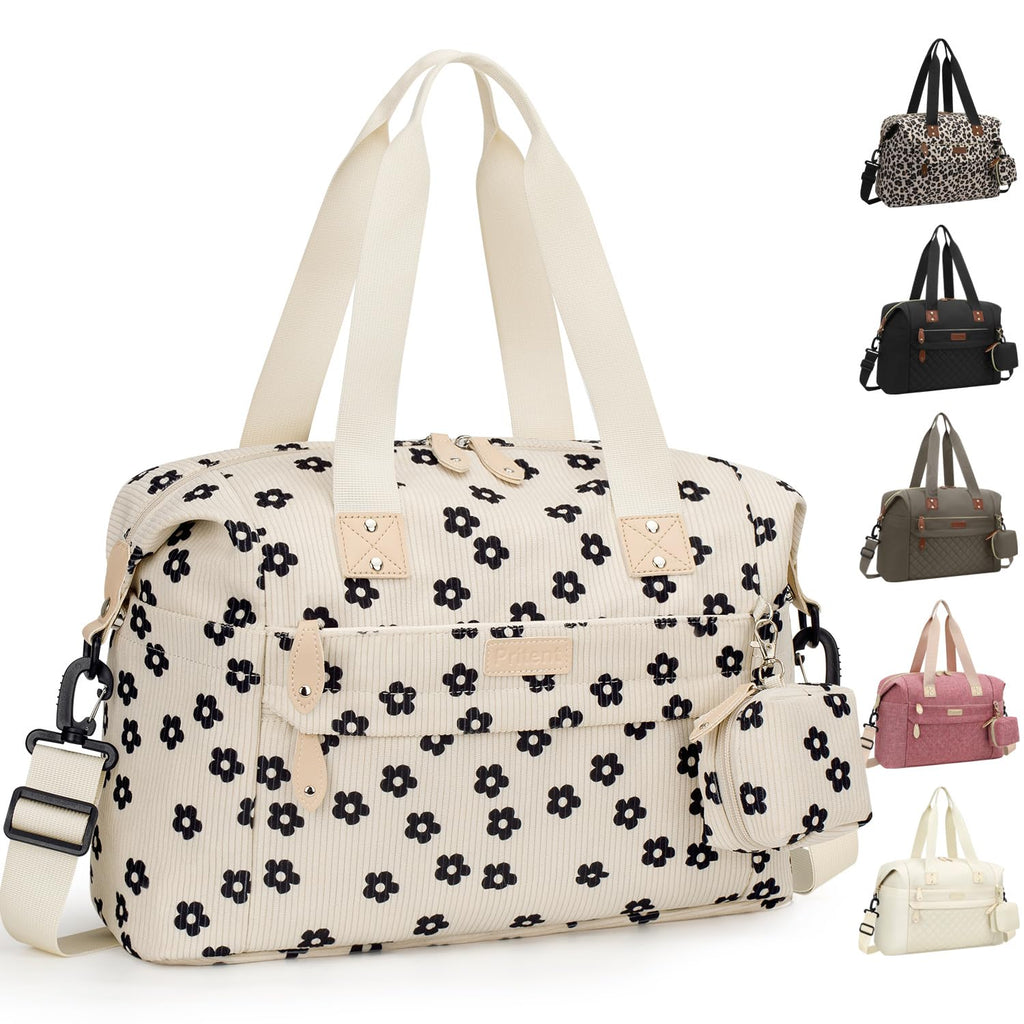 Pritent Diaper Bag Tote Waterproof Maternity Baby Bags with Pacifier Case | M-Black,Removable Shoulder Strap, Stroller Clips,Insulated Pocket,for Mom & Dad, Travel, Maternity, Labor and Delivery
