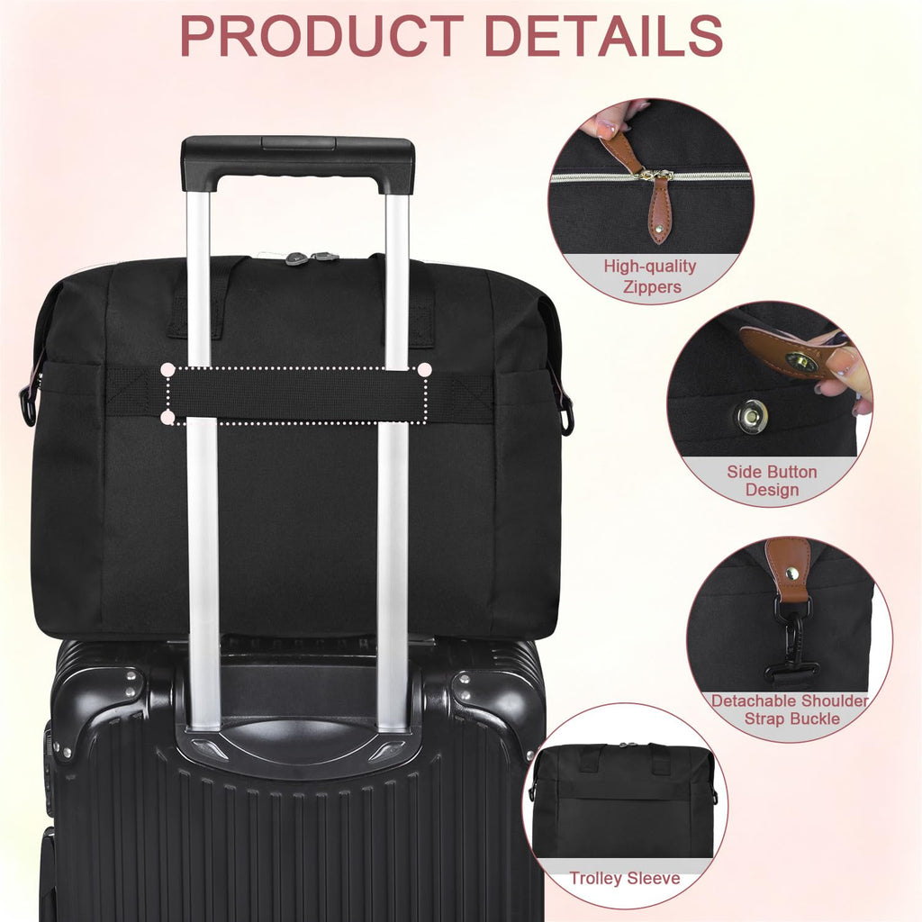 Pritent Diaper Bag Tote Waterproof Maternity Baby Bags with Pacifier Case | M-Black,Removable Shoulder Strap, Stroller Clips,Insulated Pocket,for Mom & Dad, Travel, Maternity, Labor and Delivery