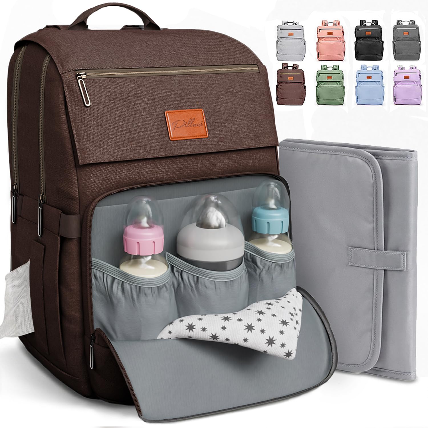 Baby Diaper Bag Backpack - Baby Bag for Girls & Boys, Large Waterproof Diaper Backpack - Baby Shower Gifts for Boys & Registry Must Haves - Travel Diaper Bags with Changing Pad - Newborn Stuff