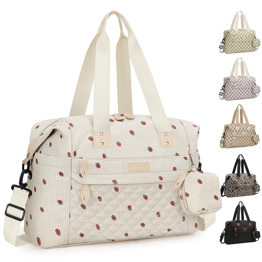 Pritent Diaper Bag Tote Waterproof Maternity Baby Bags with Pacifier Case | M-Black,Removable Shoulder Strap, Stroller Clips,Insulated Pocket,for Mom & Dad, Travel, Maternity, Labor and Delivery