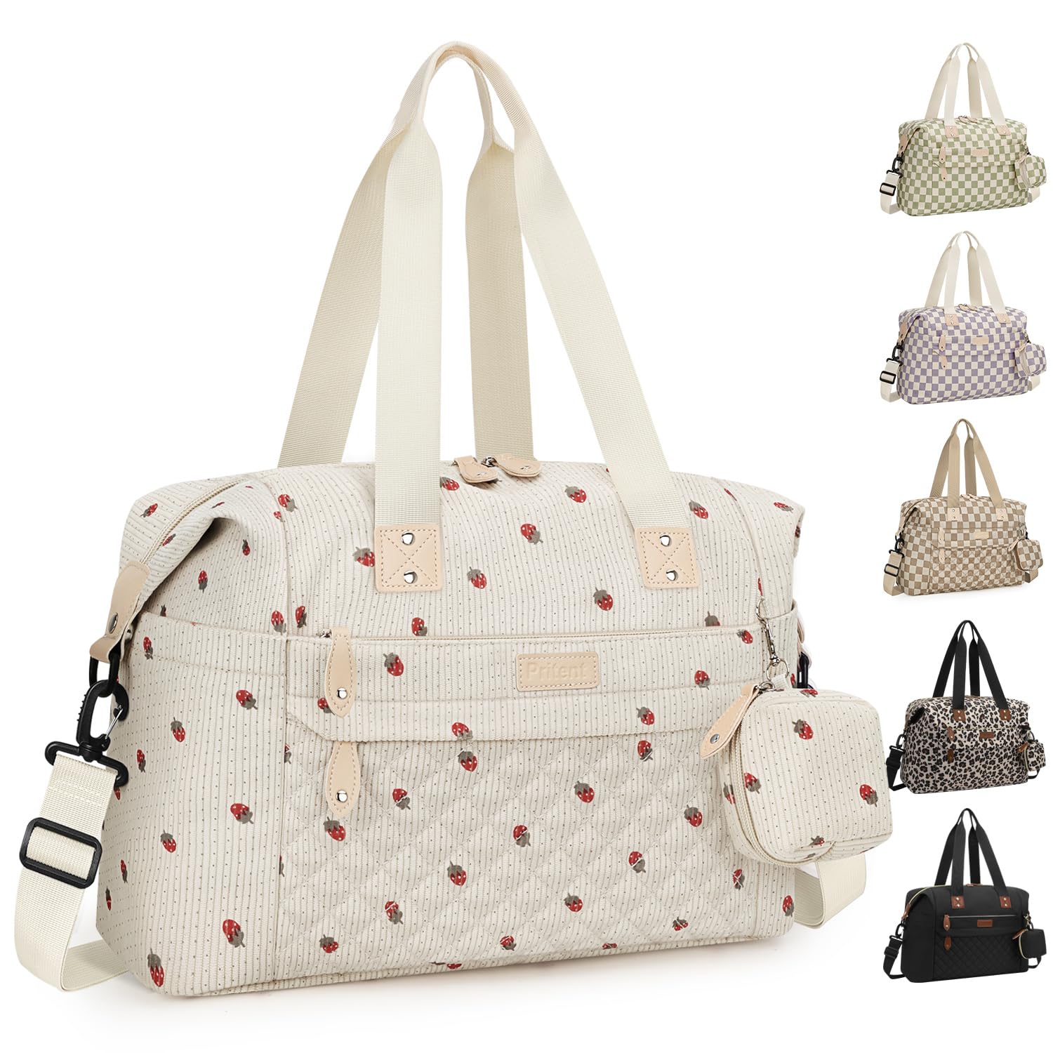 Pritent Diaper Bag Tote Waterproof Maternity Baby Bags with Pacifier Case | M-Black,Removable Shoulder Strap, Stroller Clips,Insulated Pocket,for Mom & Dad, Travel, Maternity, Labor and Delivery