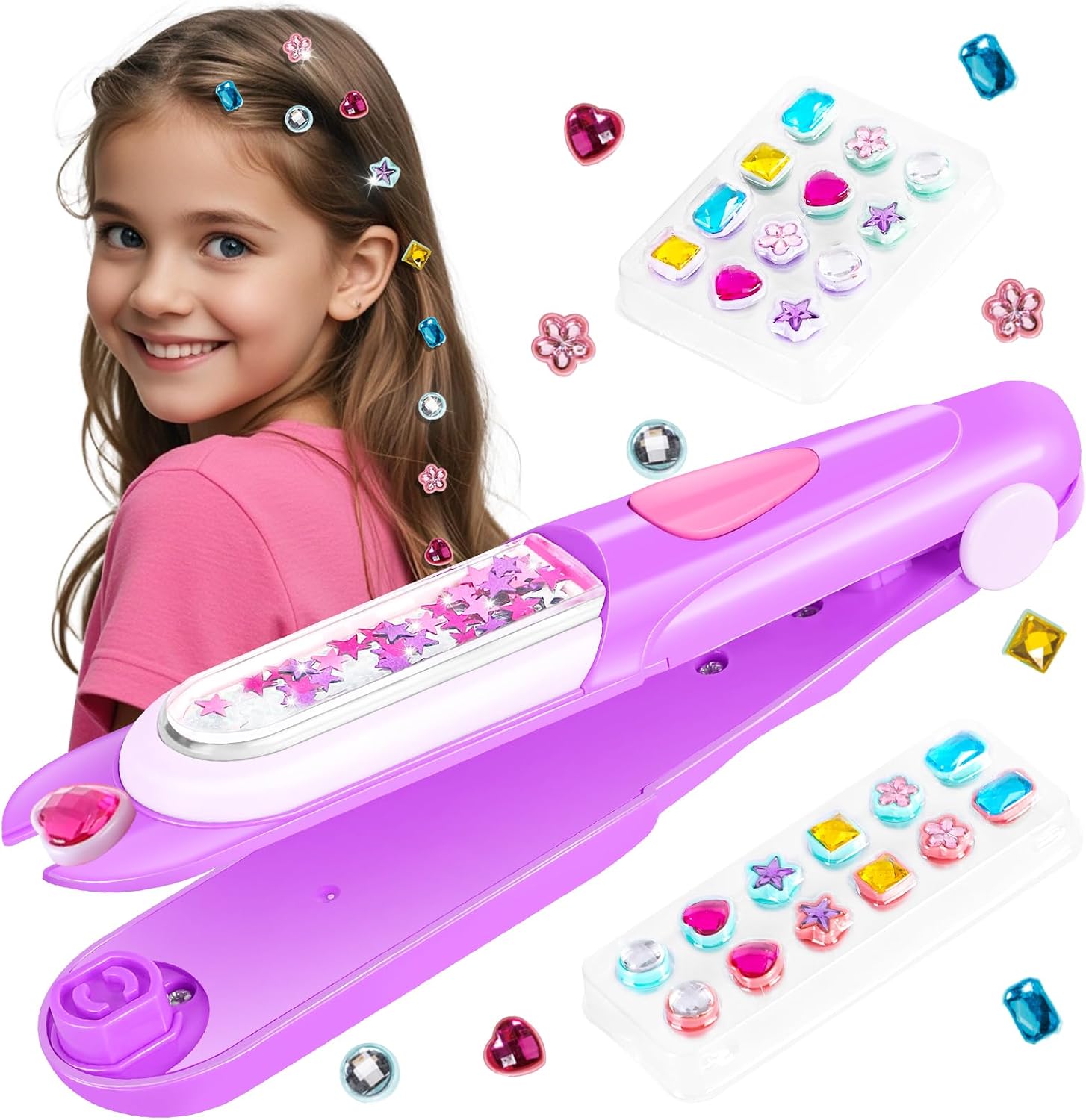 Hair Gem Stamper Kit, Birthday Gifts Toys for Girls Ages 3 4 5 6 8-12