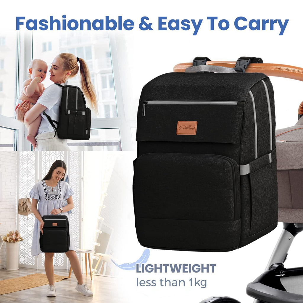Baby Diaper Bag Backpack - Baby Bag for Girls & Boys, Large Waterproof Diaper Backpack - Baby Shower Gifts for Boys & Registry Must Haves - Travel Diaper Bags with Changing Pad - Newborn Stuff