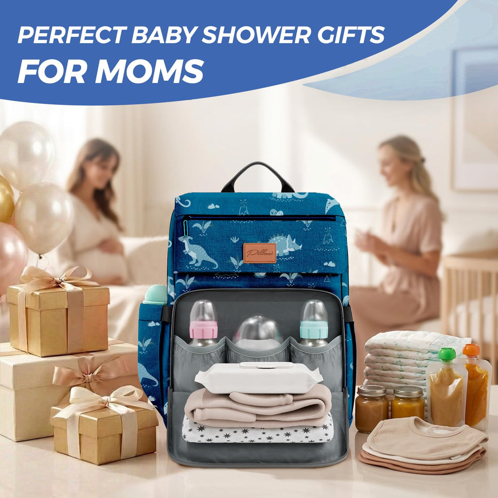 Baby Diaper Bag Backpack - Baby Bag for Girls & Boys, Large Waterproof Diaper Backpack - Baby Shower Gifts for Boys & Registry Must Haves - Travel Diaper Bags with Changing Pad - Newborn Stuff