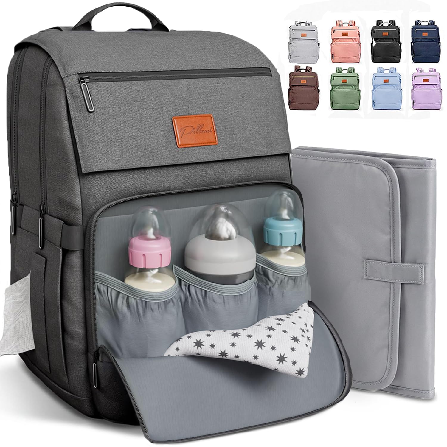 Baby Diaper Bag Backpack - Baby Bag for Girls & Boys, Large Waterproof Diaper Backpack - Baby Shower Gifts for Boys & Registry Must Haves - Travel Diaper Bags with Changing Pad - Newborn Stuff