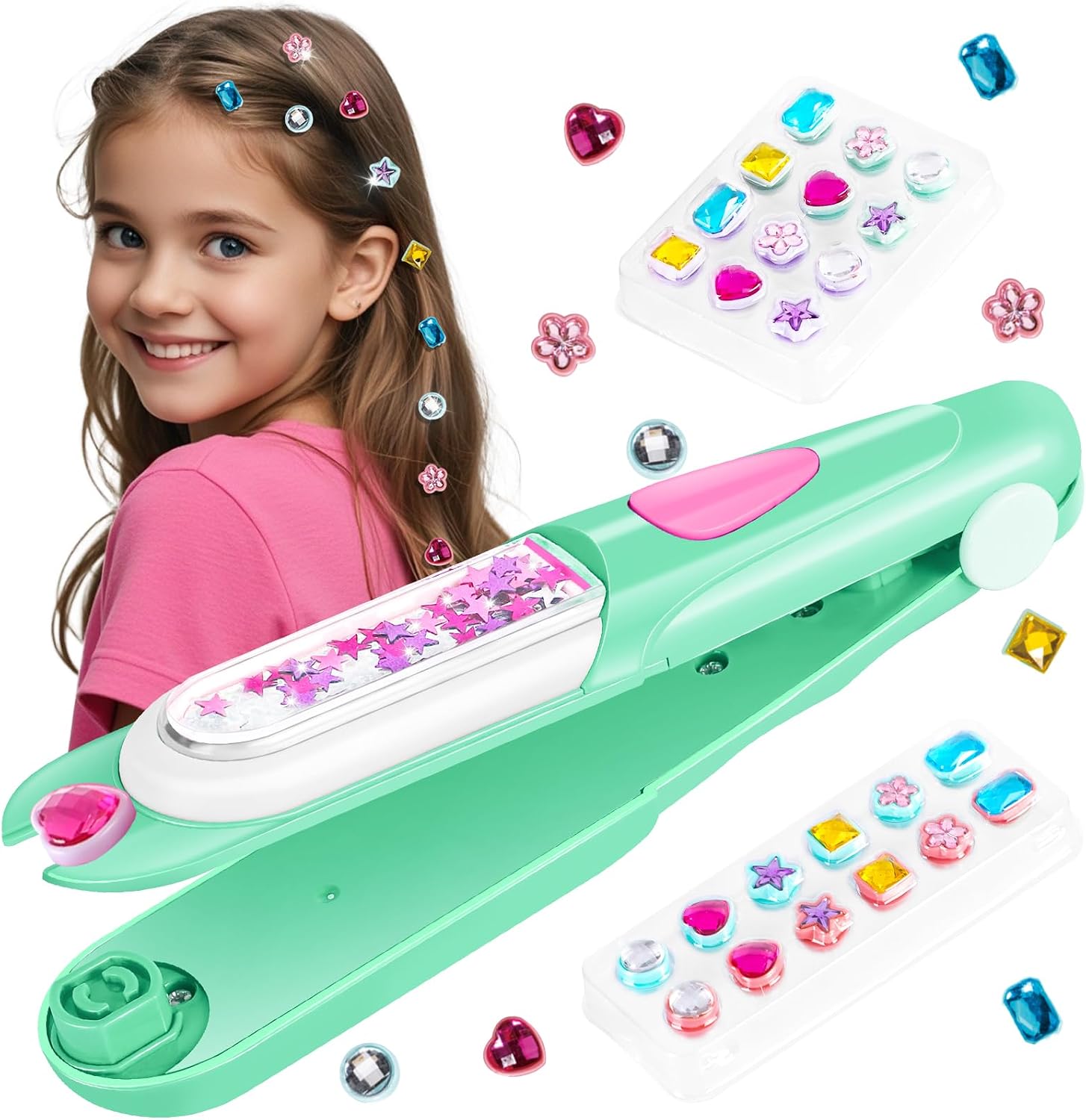 Hair Gem Stamper Kit, Birthday Gifts Toys for Girls Ages 3 4 5 6 8-12