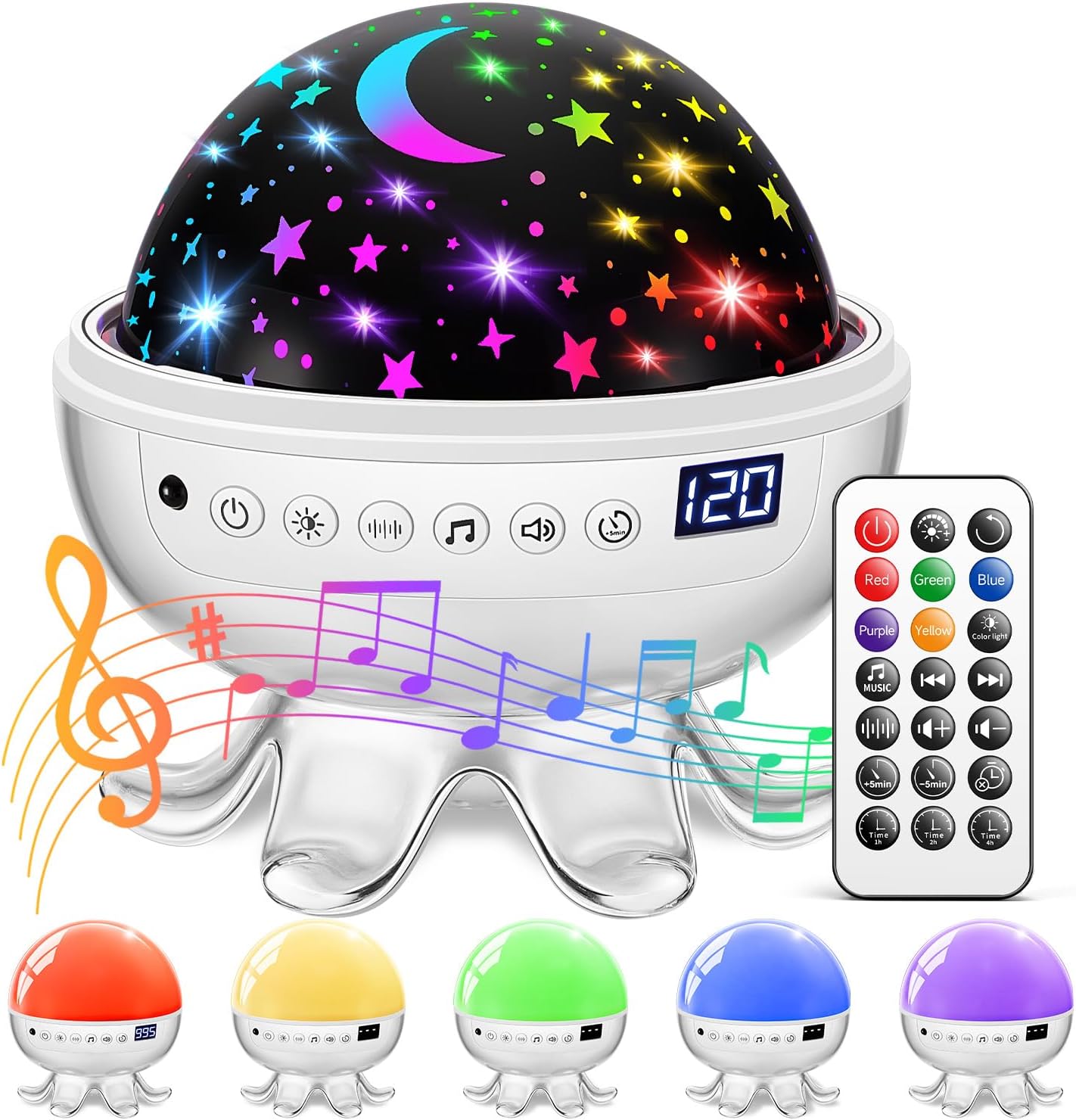 Baby Sound Machine with 30 Soothing Sounds,Night Light Projector with Star | White Noise Machine for Sleep,31 Color&4 Films,Remote,Timer,Dimmable Sensory Light Toys for Autism,Egg Light,Baby&Kids Gifts