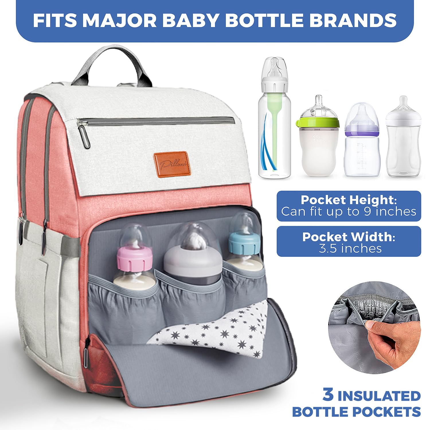 Baby Diaper Bag Backpack - Baby Bag for Girls & Boys, Large Waterproof Diaper Backpack - Baby Shower Gifts for Boys & Registry Must Haves - Travel Diaper Bags with Changing Pad - Newborn Stuff
