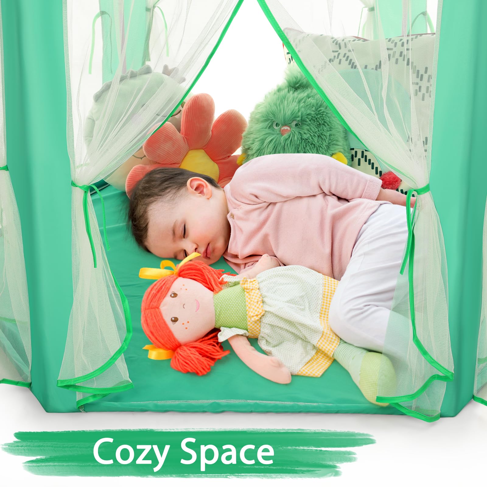 Princess Tent Girls Large Playhouse Kids Castle Play Tent with Star Lights Toy for Children Indoor and Outdoor Games, 55'' x 53'' (DxH)