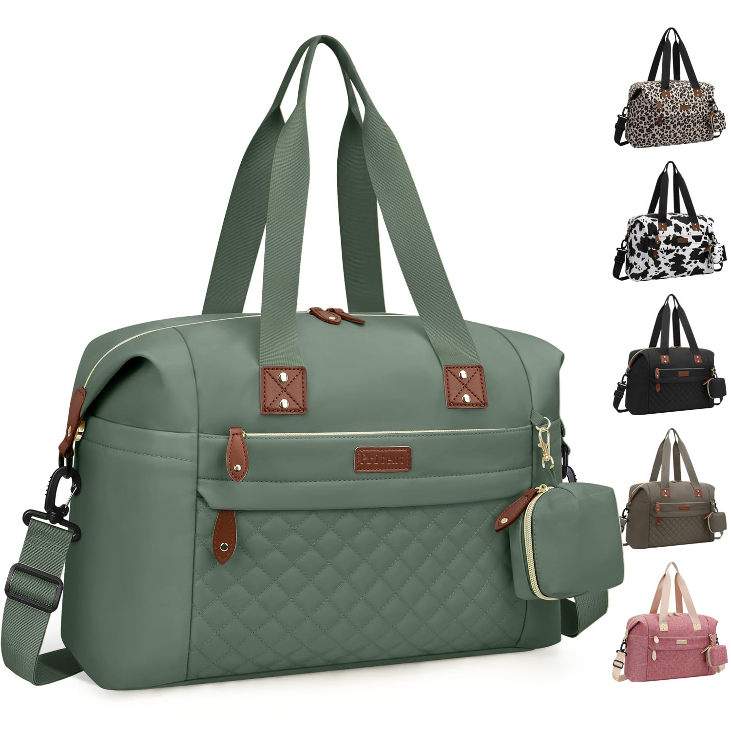 Pritent Diaper Bag Tote Waterproof Maternity Baby Bags with Pacifier Case | M-Black,Removable Shoulder Strap, Stroller Clips,Insulated Pocket,for Mom & Dad, Travel, Maternity, Labor and Delivery