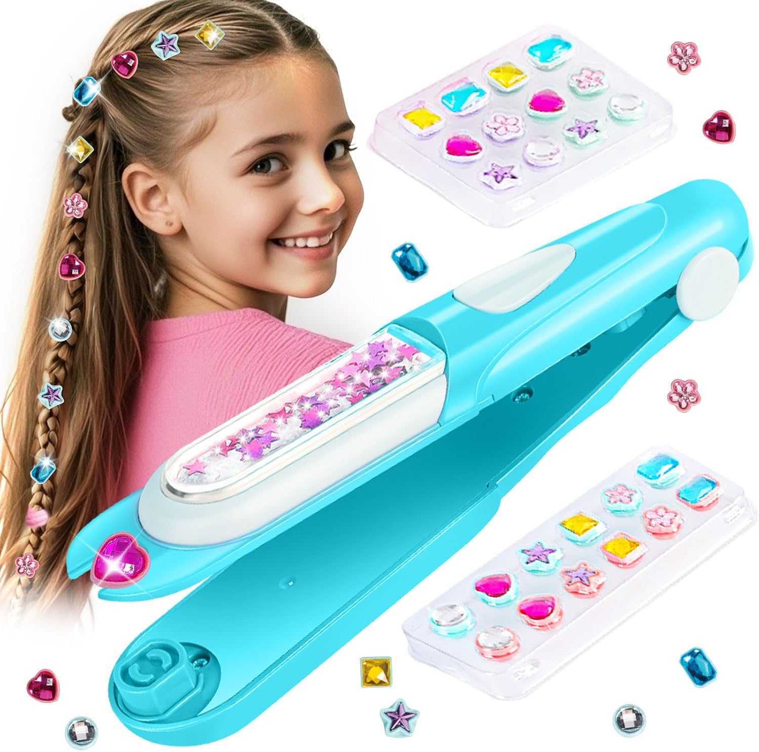 Hair Gem Stamper Kit, Birthday Gifts Toys for Girls Ages 3 4 5 6 8-12