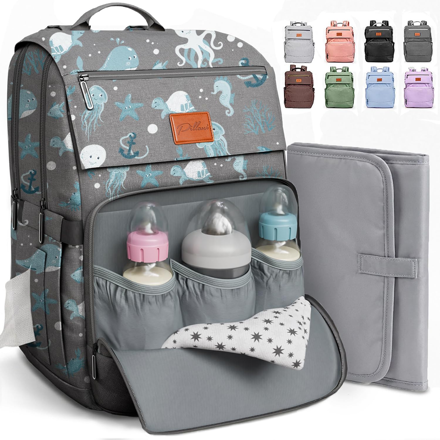 Baby Diaper Bag Backpack - Baby Bag for Girls & Boys, Large Waterproof Diaper Backpack - Baby Shower Gifts for Boys & Registry Must Haves - Travel Diaper Bags with Changing Pad - Newborn Stuff