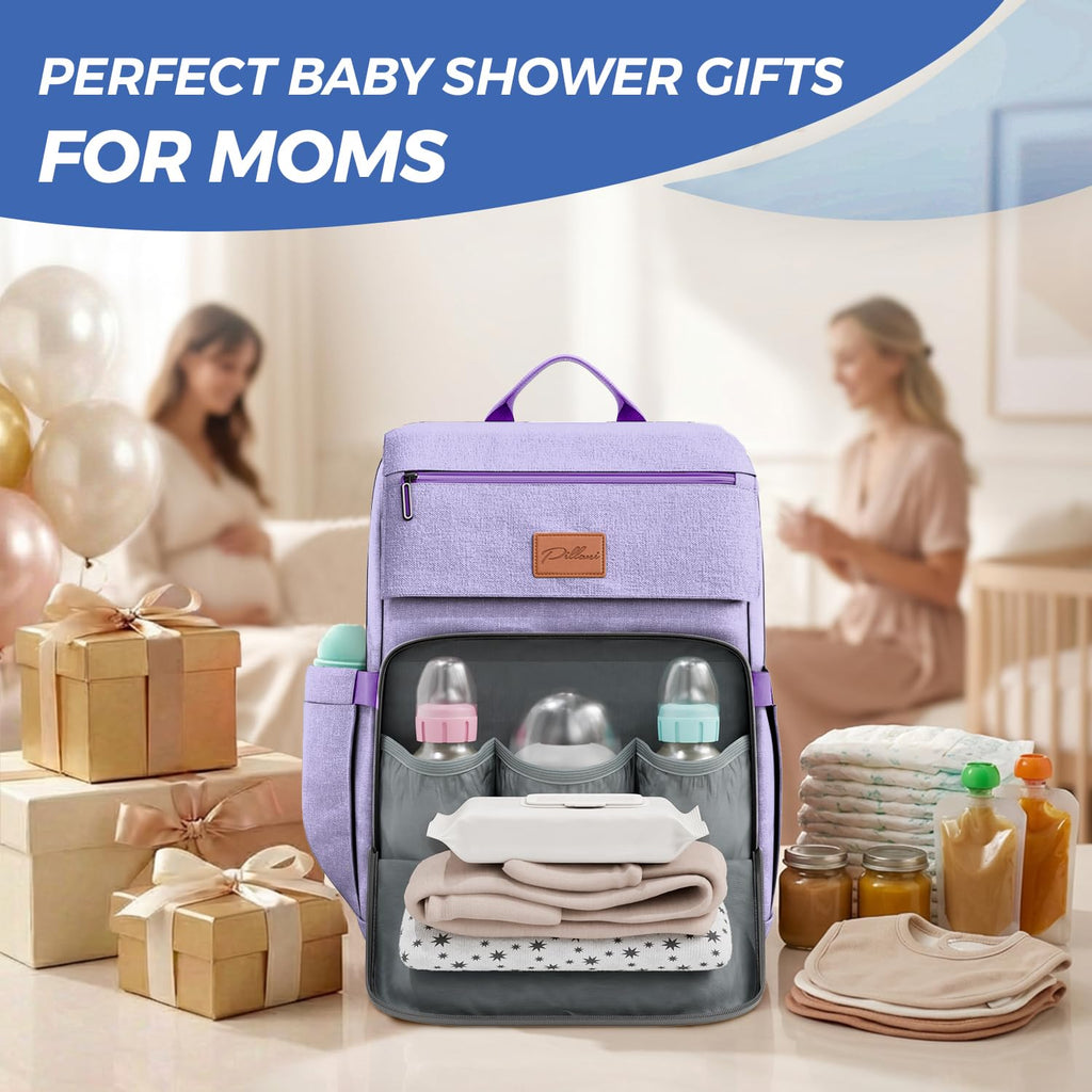 Baby Diaper Bag Backpack - Baby Bag for Girls & Boys, Large Waterproof Diaper Backpack - Baby Shower Gifts for Boys & Registry Must Haves - Travel Diaper Bags with Changing Pad - Newborn Stuff