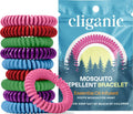Cliganic 10 Pack Mosquito Repellent Bracelets for Adults & Kids - Natural DEET-Free Bands, Individually Wrapped