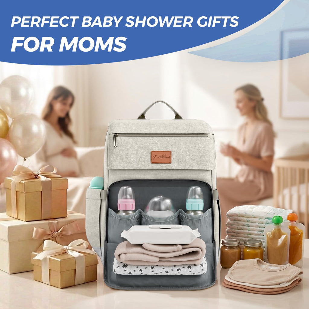 Baby Diaper Bag Backpack - Baby Bag for Girls & Boys, Large Waterproof Diaper Backpack - Baby Shower Gifts for Boys & Registry Must Haves - Travel Diaper Bags with Changing Pad - Newborn Stuff