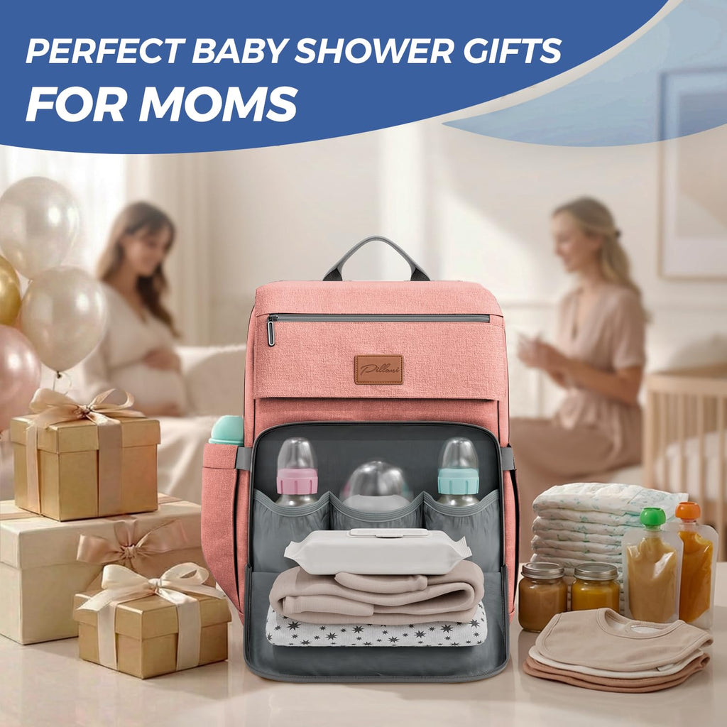 Baby Diaper Bag Backpack - Baby Bag for Girls & Boys, Large Waterproof Diaper Backpack - Baby Shower Gifts for Boys & Registry Must Haves - Travel Diaper Bags with Changing Pad - Newborn Stuff