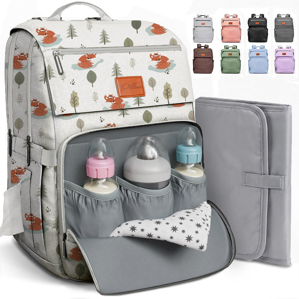 Baby Diaper Bag Backpack - Baby Bag for Girls & Boys, Large Waterproof Diaper Backpack - Baby Shower Gifts for Boys & Registry Must Haves - Travel Diaper Bags with Changing Pad - Newborn Stuff