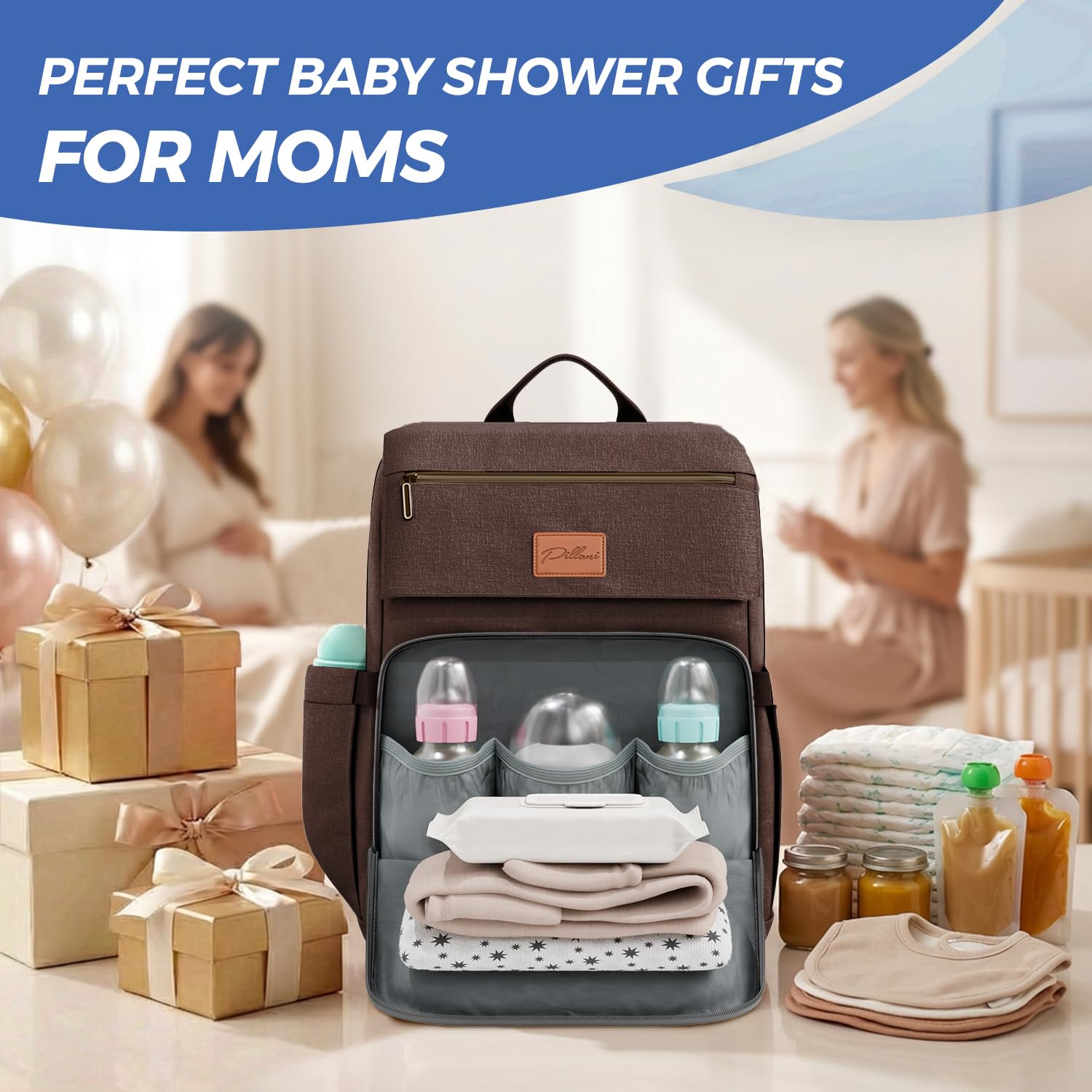 Baby Diaper Bag Backpack - Baby Bag for Girls & Boys, Large Waterproof Diaper Backpack - Baby Shower Gifts for Boys & Registry Must Haves - Travel Diaper Bags with Changing Pad - Newborn Stuff