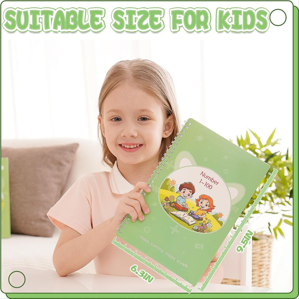 Reusable Grooved Handwriting Workbooks,Magic Copybook,Magic Writing Practice copy books, to help children improve their handwriting ink Practice Age 3-8 ​Calligraphy for kids(Character edition)