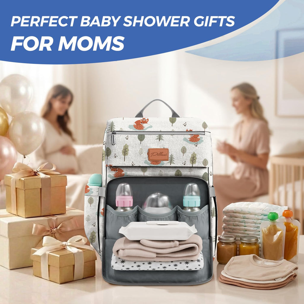 Baby Diaper Bag Backpack - Baby Bag for Girls & Boys, Large Waterproof Diaper Backpack - Baby Shower Gifts for Boys & Registry Must Haves - Travel Diaper Bags with Changing Pad - Newborn Stuff