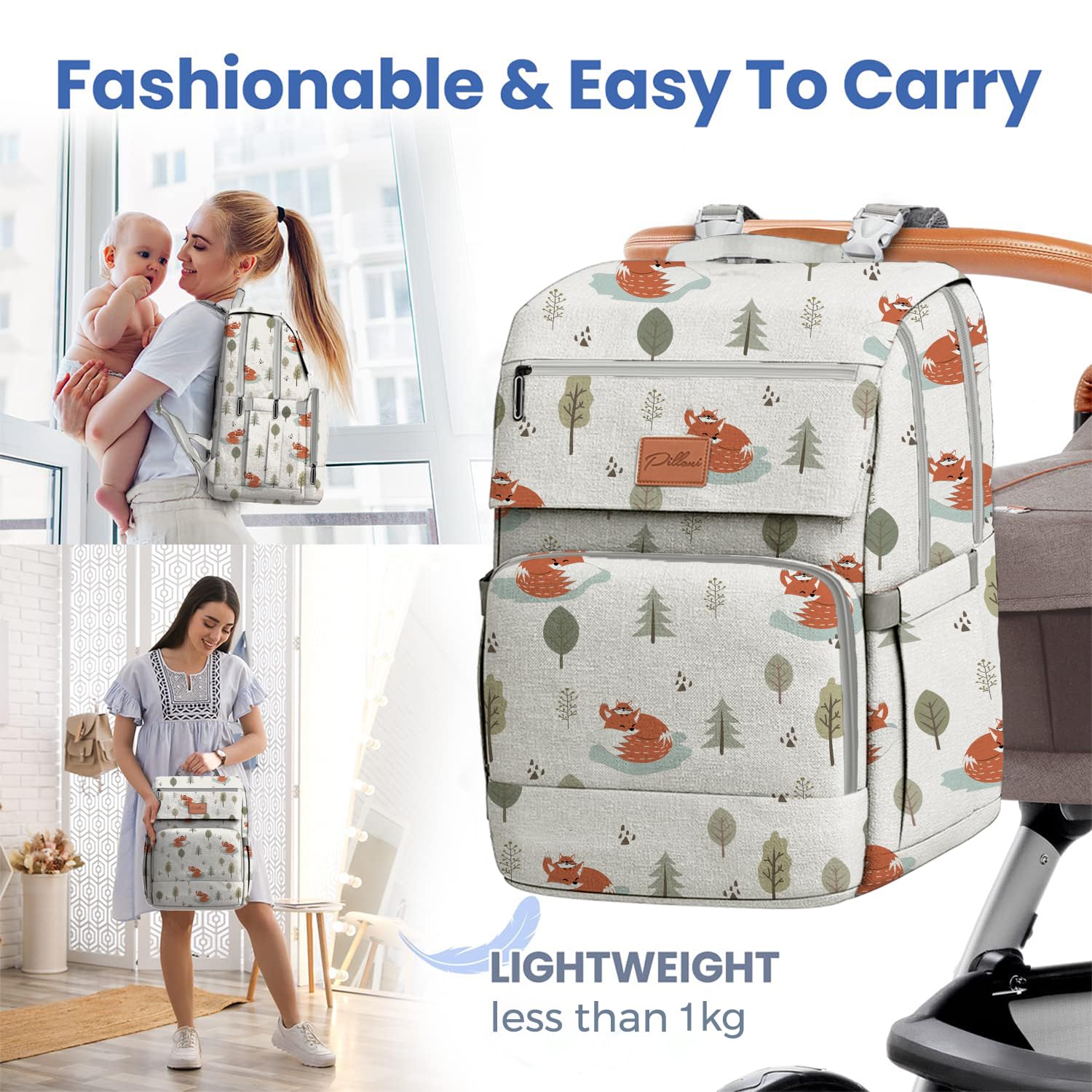 Baby Diaper Bag Backpack - Baby Bag for Girls & Boys, Large Waterproof Diaper Backpack - Baby Shower Gifts for Boys & Registry Must Haves - Travel Diaper Bags with Changing Pad - Newborn Stuff